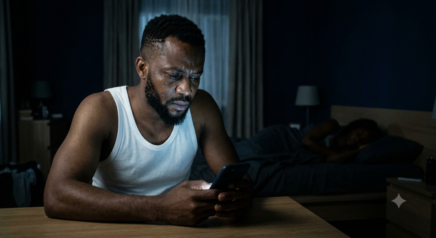 Man alone at night